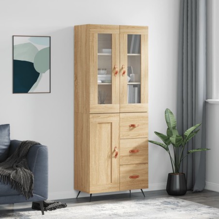 Highboard Sonoma-Eiche 69,5x34x180 cm Holzwerkstoff