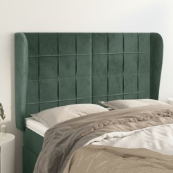 vidaXL Kopfteil mit Ohren Dunkelgrün 147x23x118/128 cm Samt