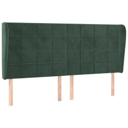 vidaXL Kopfteil mit Ohren Dunkelgrün 163x23x118/128 cm Samt