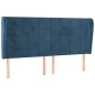 vidaXL Kopfteil mit Ohren Dunkelblau 203x23x118/128 cm Samt