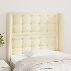 vidaXL Kopfteil mit Ohren Creme 83x23x118/128 cm Kunstleder