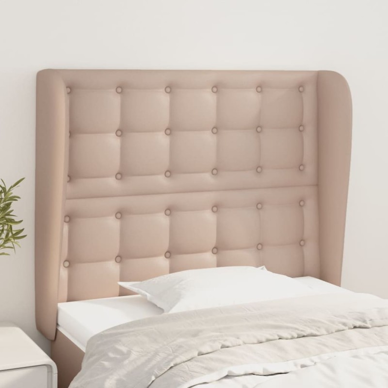 vidaXL Kopfteil mit Ohren Cappuccino-Braun 93x23x118/128 cm Kunstleder vidaXL Kopfteil mit Ohren Cappuccino-Braun 93x23x118/128 cm Kunstleder