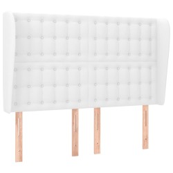 vidaXL Kopfteil mit Ohren Weiß 147x23x118/128 cm Kunstleder