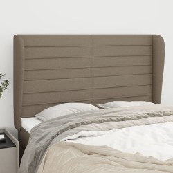 vidaXL Kopfteil mit Ohren Taupe 147x23x118/128 cm Stoff