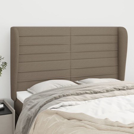 vidaXL Kopfteil mit Ohren Taupe 147x23x118/128 cm Stoff