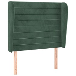 vidaXL Kopfteil mit Ohren Dunkelgrün 93x23x118/128 cm Samt