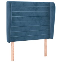 vidaXL Kopfteil mit Ohren Dunkelblau 103x23x118/128 cm Samt