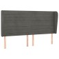 vidaXL Kopfteil mit Ohren Dunkelgrau 203x23x118/128 cm Samt vidaXL Kopfteil mit Ohren Dunkelgrau 203x23x118/128 cm Samt