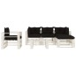 vidaXL 6-tlg. Garten-Lounge-Set Paletten mit Kissen in Schwarz Holz vidaXL 6-tlg. Garten-Lounge-Set Paletten mit Kissen in Schwarz Holz