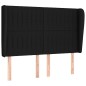 vidaXL Kopfteil mit Ohren Schwarz 147x23x118/128 cm Stoff