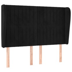 vidaXL Kopfteil mit Ohren Schwarz 147x23x118/128 cm Samt