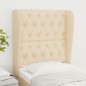 vidaXL Kopfteil mit Ohren Creme 83x23x118/128 cm Stoff vidaXL Kopfteil mit Ohren Creme 83x23x118/128 cm Stoff