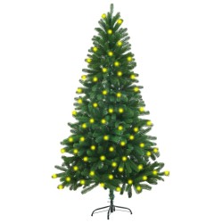 vidaXL Künstlicher Weihnachtsbaum mit Beleuchtung 150 cm Grün