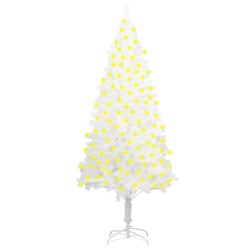 vidaXL Künstlicher Weihnachtsbaum mit Beleuchtung Weiß 210 cm
