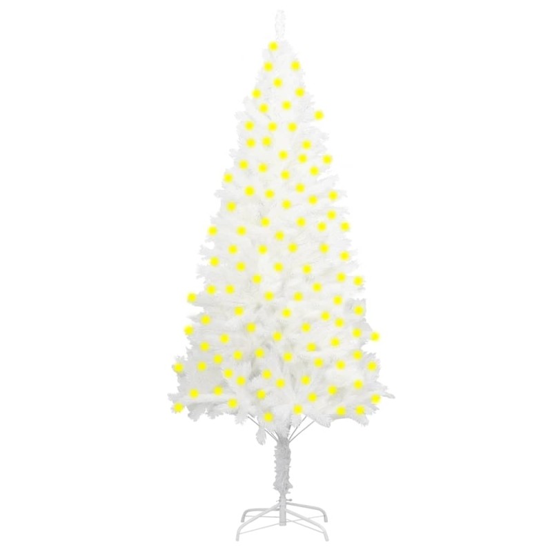 vidaXL Künstlicher Weihnachtsbaum mit Beleuchtung Weiß 210 cm vidaXL Künstlicher Weihnachtsbaum mit Beleuchtung Weiß 210 cm