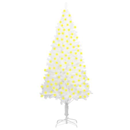 vidaXL Künstlicher Weihnachtsbaum mit Beleuchtung Weiß 210 cm