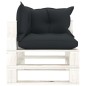 Garten-Paletten-Ecksofa mit Kissen in Anthrazit Holz Garten-Paletten-Ecksofa mit Kissen in Anthrazit Holz