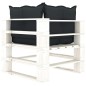 Garten-Paletten-Ecksofa mit Kissen in Anthrazit Holz Garten-Paletten-Ecksofa mit Kissen in Anthrazit Holz