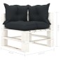 Garten-Paletten-Ecksofa mit Kissen in Anthrazit Holz Garten-Paletten-Ecksofa mit Kissen in Anthrazit Holz