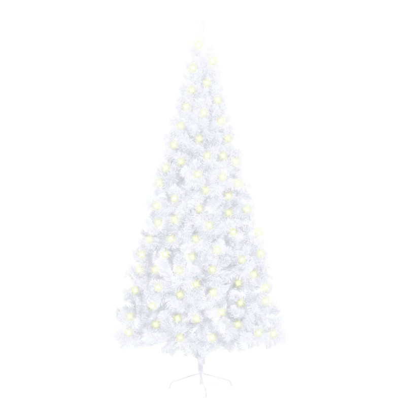 vidaXL Künstlicher Halb-Weihnachtsbaum Beleuchtung Ständer Weiß 210 cm vidaXL Künstlicher Halb-Weihnachtsbaum Beleuchtung Ständer Weiß 210 cm
