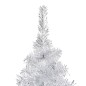 vidaXL Künstlicher Weihnachtsbaum Beleuchtung & Ständer Silber 150 cm vidaXL Künstlicher Weihnachtsbaum Beleuchtung & Ständer Silber 150 cm