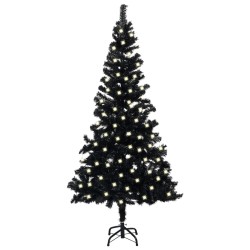 vidaXL Künstlicher Weihnachtsbaum Beleuchtung & Ständer Schwarz 120 cm