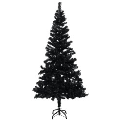 vidaXL Künstlicher Weihnachtsbaum Beleuchtung & Ständer Schwarz 120 cm