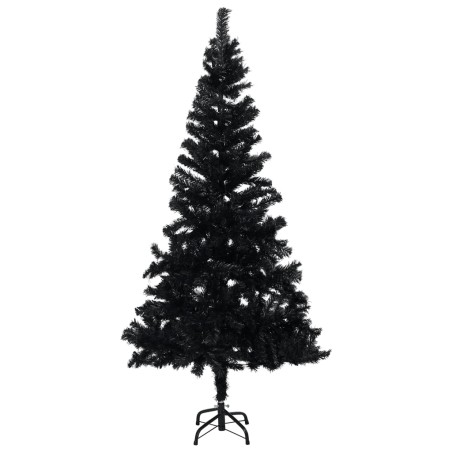 vidaXL Künstlicher Weihnachtsbaum Beleuchtung & Ständer Schwarz 120 cm
