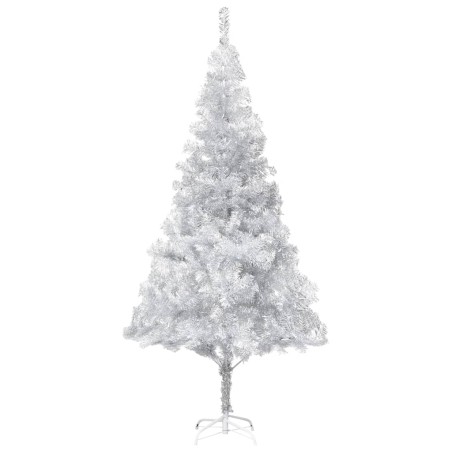 vidaXL Künstlicher Weihnachtsbaum Beleuchtung & Ständer Silber 240 cm