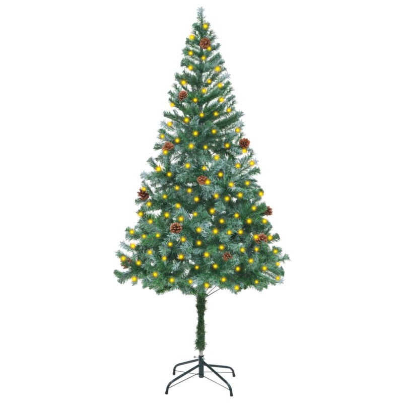 vidaXL Weihnachtsbaum Gefrostet mit Beleuchtung & Zapfen 180 cm vidaXL Weihnachtsbaum Gefrostet mit Beleuchtung & Zapfen 180 cm