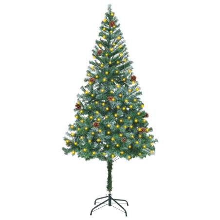 vidaXL Weihnachtsbaum Gefrostet mit Beleuchtung & Zapfen 180 cm