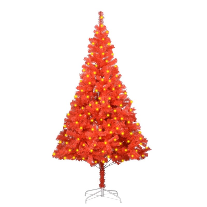 vidaXL Künstlicher Weihnachtsbaum mit Beleuchtung & Ständer Rot 180 cm vidaXL Künstlicher Weihnachtsbaum mit Beleuchtung & Ständer Rot 180 cm