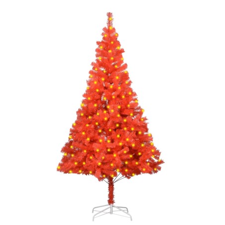 vidaXL Künstlicher Weihnachtsbaum mit Beleuchtung & Ständer Rot 180 cm