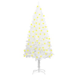 vidaXL Künstlicher Weihnachtsbaum mit Beleuchtung Weiß 150 cm