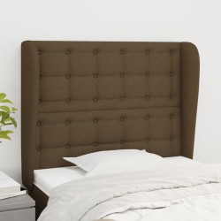 vidaXL Kopfteil mit Ohren Dunkelbraun 103x23x118/128 cm Stoff