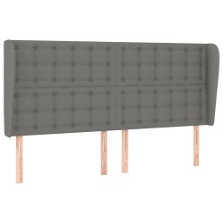 vidaXL Kopfteil mit Ohren Dunkelgrau 163x23x118/128 cm Stoff