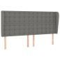 vidaXL Kopfteil mit Ohren Dunkelgrau 203x23x118/128 cm Stoff vidaXL Kopfteil mit Ohren Dunkelgrau 203x23x118/128 cm Stoff