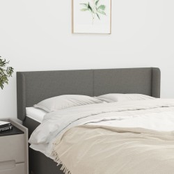 vidaXL Kopfteil mit Ohren Dunkelgrau 147x16x78/88 cm Stoff