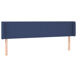 vidaXL Kopfteil mit Ohren Blau 203x16x78/88 cm Stoff