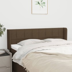 vidaXL Kopfteil mit Ohren Dunkelbraun 147x16x78/88 cm Stoff