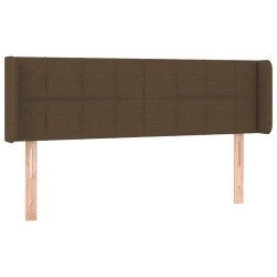 vidaXL Kopfteil mit Ohren Dunkelbraun 147x16x78/88 cm Stoff