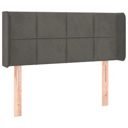 vidaXL Kopfteil mit Ohren Dunkelgrau 93x16x78/88 cm Samt