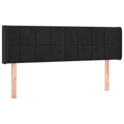 vidaXL Kopfteil mit Ohren Schwarz 147x16x78/88 cm Samt