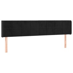 vidaXL Kopfteil mit Ohren Schwarz 163x16x78/88 cm Samt