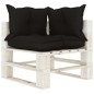 vidaXL 6-tlg. Garten-Lounge-Set Paletten mit Kissen in Schwarz Holz vidaXL 6-tlg. Garten-Lounge-Set Paletten mit Kissen in Schwarz Holz