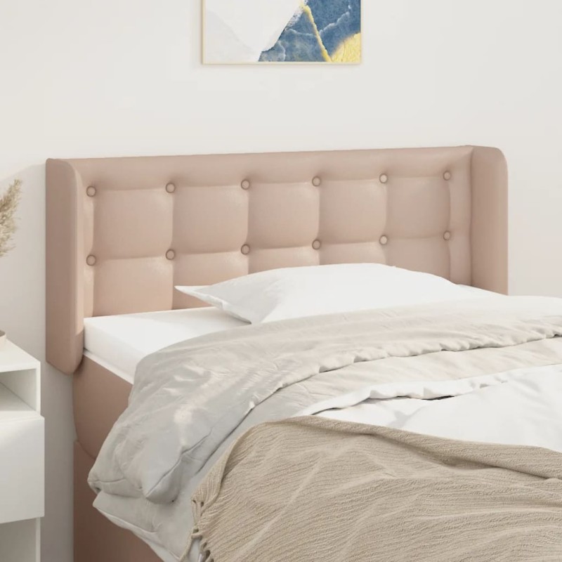 vidaXL Kopfteil mit Ohren Cappuccino-Braun 93x16x78/88 cm Kunstleder vidaXL Kopfteil mit Ohren Cappuccino-Braun 93x16x78/88 cm Kunstleder