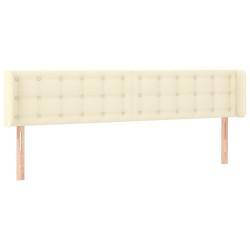 vidaXL Kopfteil mit Ohren Creme 163x16x78/88 cm Kunstleder
