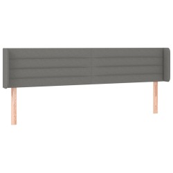 vidaXL Kopfteil mit Ohren Dunkelgrau 183x16x78/88 cm Stoff