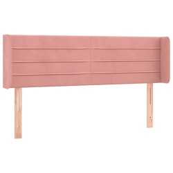 vidaXL Kopfteil mit Ohren Rosa 147x16x78/88 cm Samt