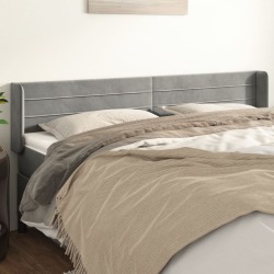 vidaXL Kopfteil mit Ohren Hellgrau 183x16x78/88 cm Samt